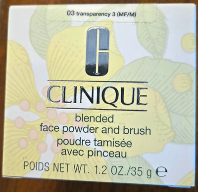 Clinique Blended Face Powder INCLUDES BRUSH! 03 Transparency 3 Matte Sheer 1.2oz