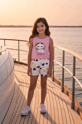 Girls Short Sets Lot Of 6 Each Set Have Different Graphics Size 2T