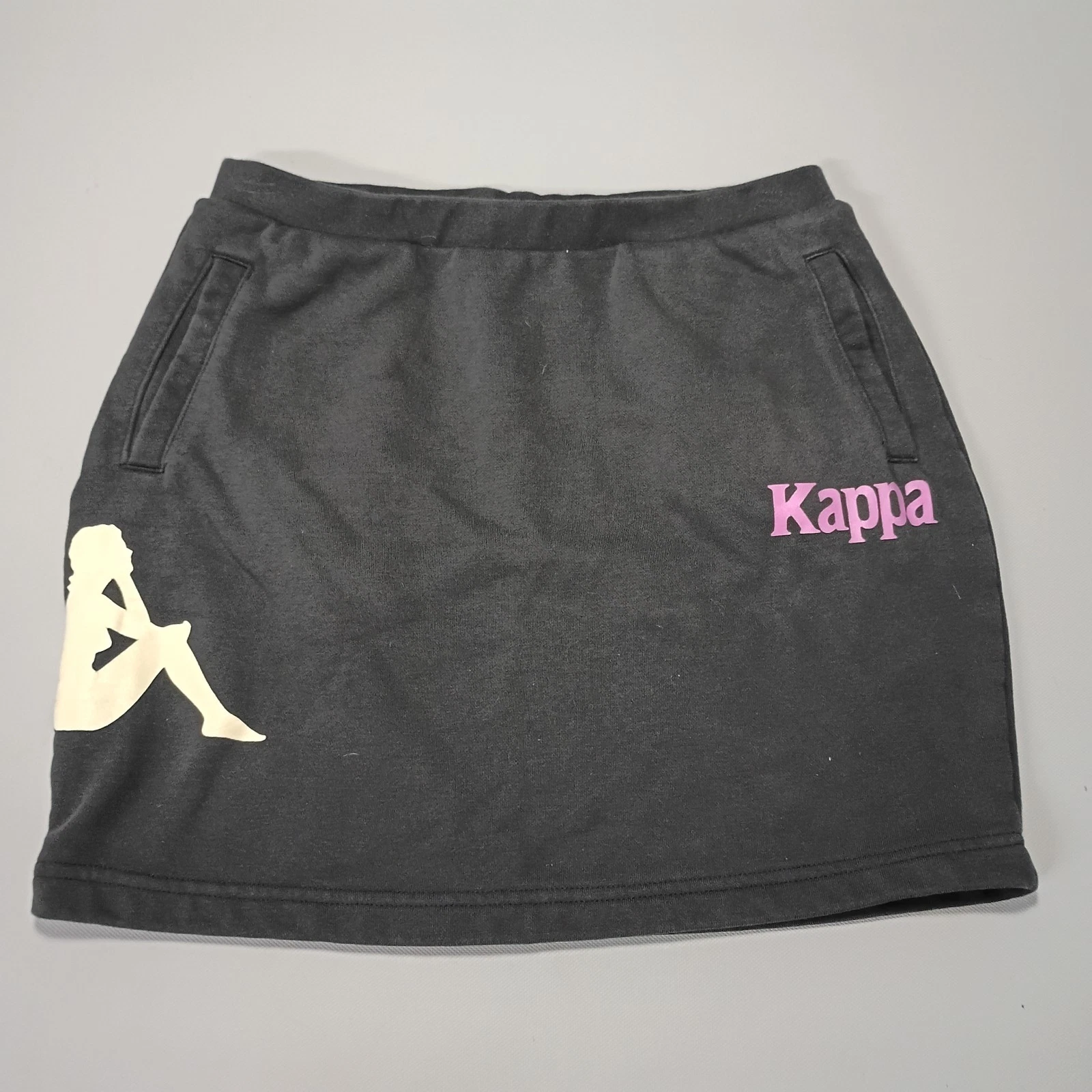 KAPPA Mini Skirt Womens M Authentic Pull On Stretch Black