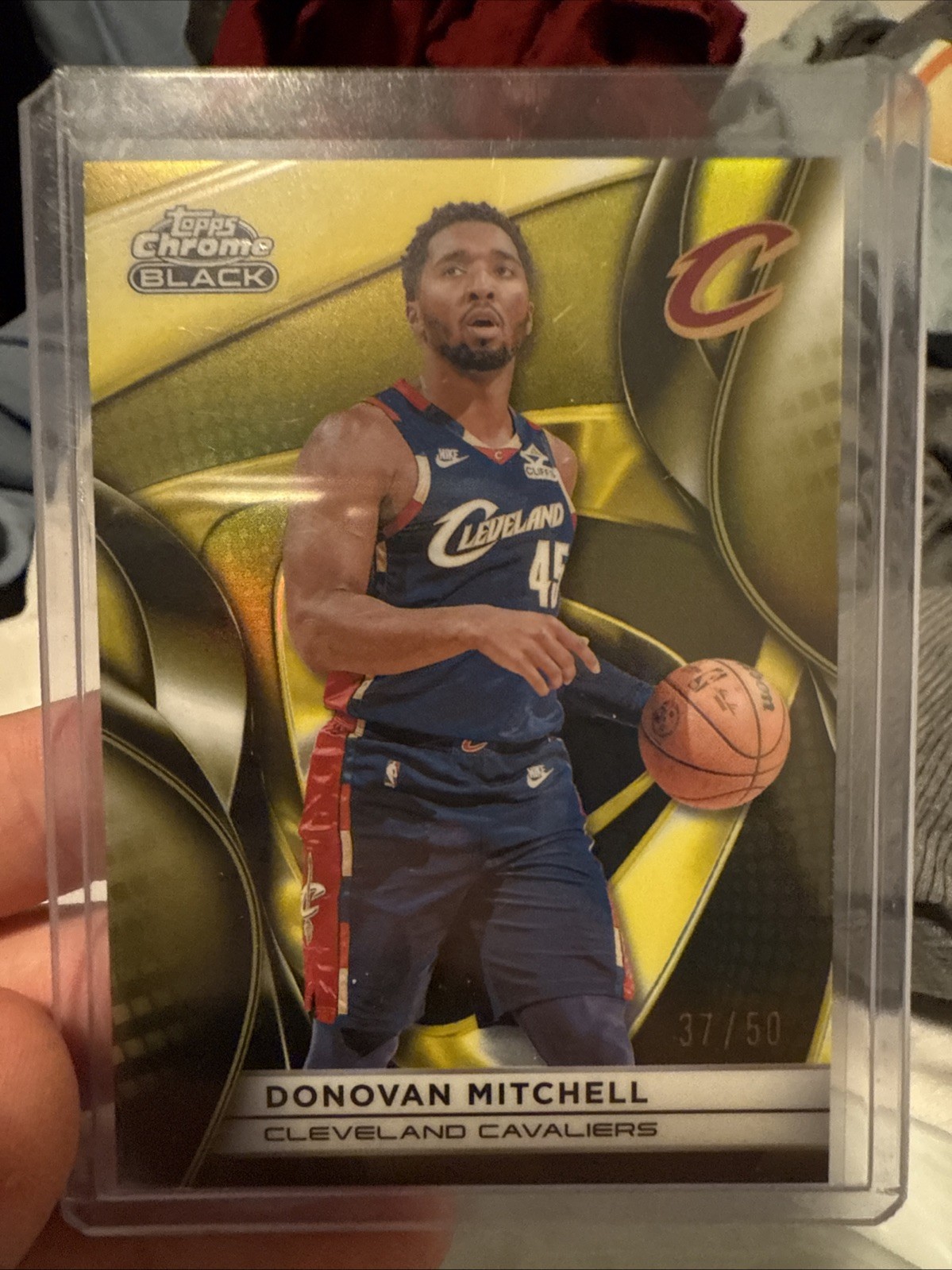 2025-26 Topps Chrome Black Donovan Mitchell Gold Diamond /50 Cleveland Cavaliers