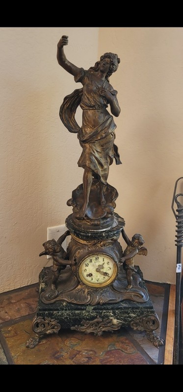 Art Nouveau Mountal Bronze Sculpture  Figure  By  French Artists August Moreau