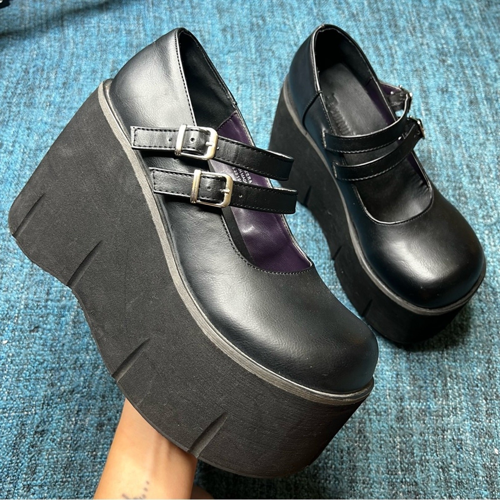 Kill Demonia Kera Mega Platform Mary Jane Shoes Black Size 9