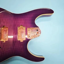 DIY Mahogany electric guitar body Purple Quilted Grain Glossy Finish Replacement