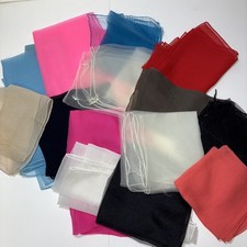 Lot of 14 Vintage 40s to 60s Chiffon, Silk, Polyester Head Neck Scarfs