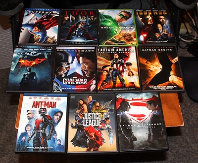 LARGE MARVEL & SUPERHERO CLASSICS LOT OF 11 MOVIES: ALL HAVE BEEN INSPECTED