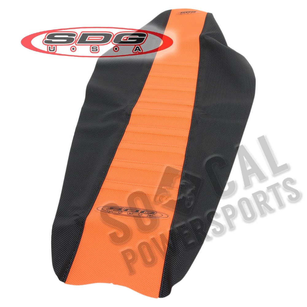 SDG 9-Pleat Gripper Seat Cover - Orange/Black - 96340OK