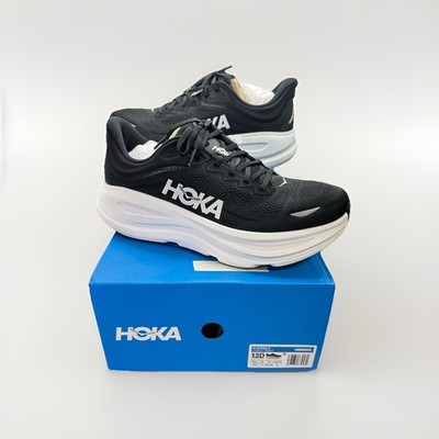 Hoka One One Bondi 9 1162011-BWHT Sneakers  Black White  Men s Shoes Size 12 (D)