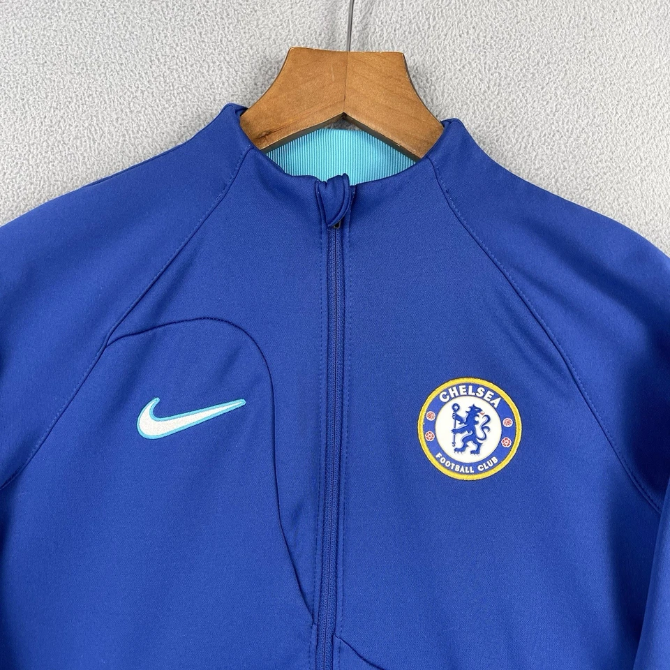 Chelsea Football Club Jacket Youth Medium Blue Dri-FIT Full Zip EPL Soccer Nike - Image 2 of 4