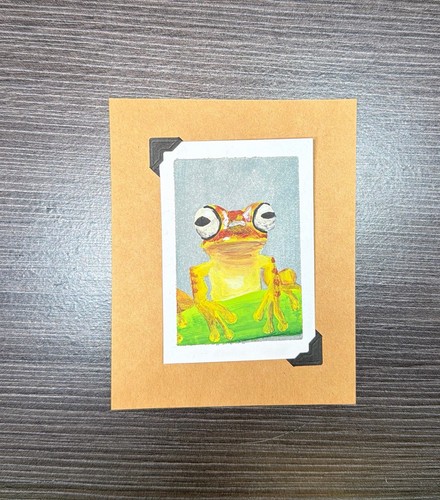 ACEO Original Acrylic Frog Painting by Emily