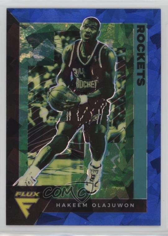 2020-21 Panini Flux Blue Cracked Ice Prizm Hakeem Olajuwon #195 HOF 6l7