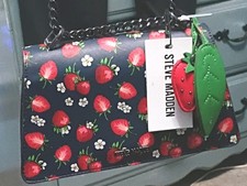 Steve Madden Strawberry Print Chain Strap Sho...