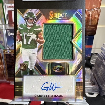 Panini Select 2022 Garrett Wilson Jets JRS-GW Silver Prizm /99 RC Auto Patch
