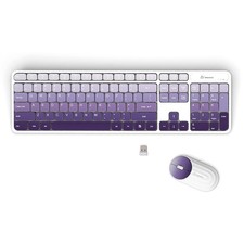 Wireless Keyboard and Mouse Combo - 2.4G Wireless, Rechargeable, Low-Noise, C...