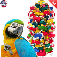 Extra Large Bird Toys for Macaws Cockatoos Amazons Chew Natural Wood Parrot