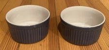 2 Emile Henry Ramekins Periwinkle Blue 6 Oz. Creme Brûlée Custard 10.08 France