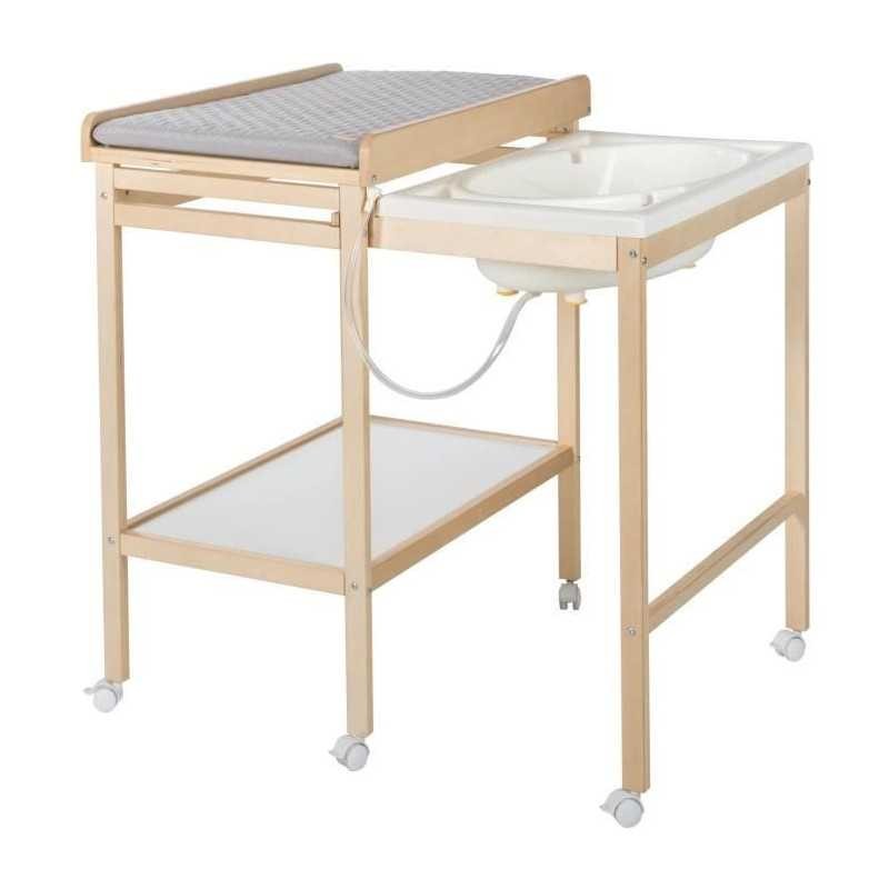Table à langer avec baignoire coulissante ROBA meuble gain de place