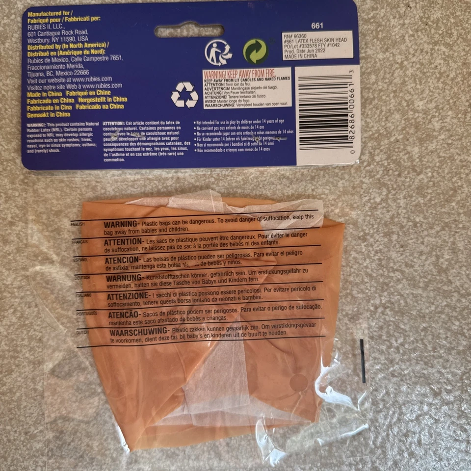 Bald Head Cap Latex Flesh Skin Skinhead Walter White Clown Mens Costume Adult - Image 3 of 3