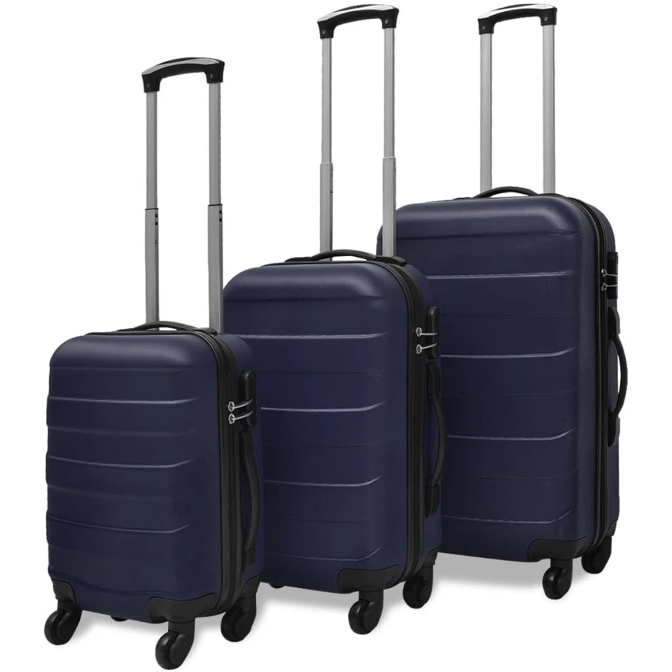 3x Trolley Rigidi in ABS Leggero Argento Borsa Bagaglio Valigia Viaggio vidaXL - Immagine 4 di 4