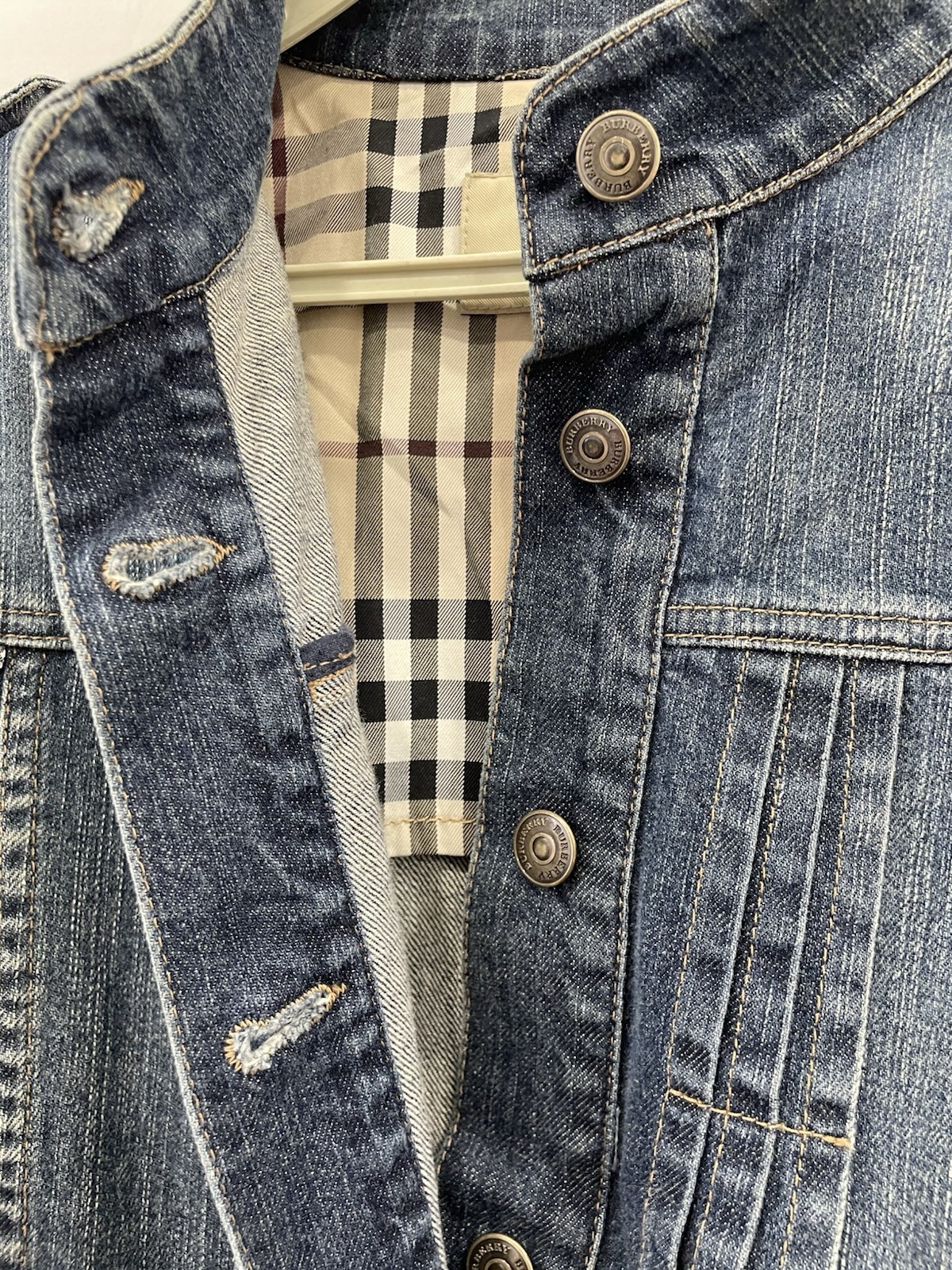S0#Burberry London Denim Jacket Womens US 8 IT 42 Blue Jean Cotton Stretch Nova image 10