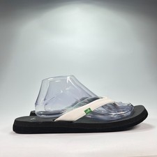 Sanuk Yoga Serenity 4 Black White Flip Flops Sandals SWS10821S Women  s Size 11