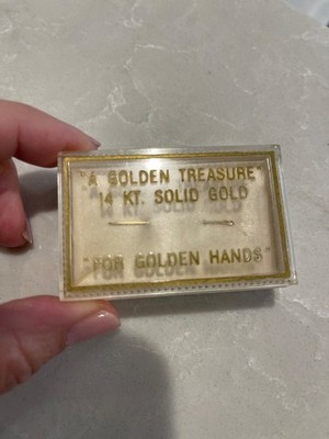 Vintage 14 KT Solid Gold Sewing Needle ''A Golden Treasure for Golden Hands''