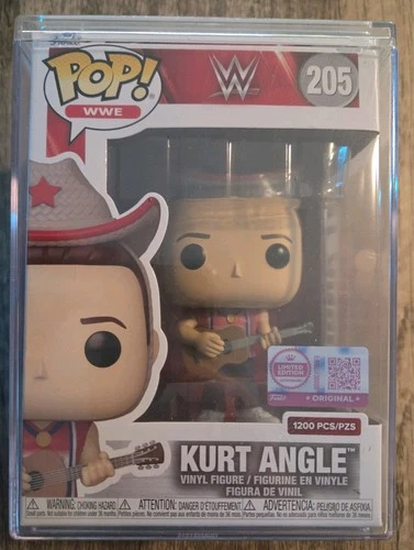 Funko Pop! WWE Kurt Angle #205 Limited Edition /1200 Cowboy Hat with Protector
