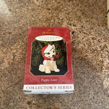 Hallmark Keepsake Ornament 1999 Puppy Love German Shepard 9 in Series Rare