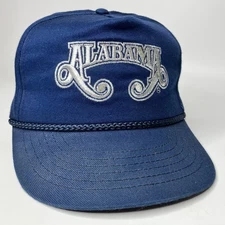 Vtg Alabama Concert Tour Hat Cap Snapback Embroidered Logo Rope Blue USA