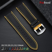 18/19/20/21/22/24mm Rubber Watch Strap Nylon Textured Silicone Bottom Watch Band