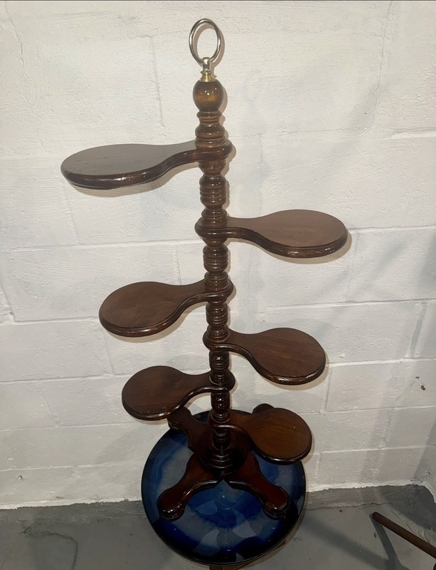 Vintage Wood 6 Tier Paddle Plant Stand MCM Display Shelf 