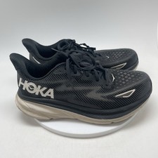Hoka One One Sneakers Mens 9 2E Clifton 9 Black 1132210 BWHT Running Gym Shoes