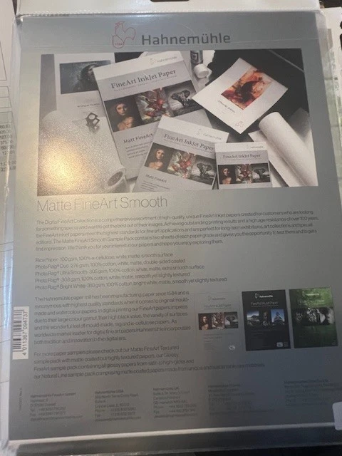 Hahnemuhle Matt FineArt Smooth Paper Sample Pack, 8.5x11", 10 Sheets #11640303 - Image 2 of 2
