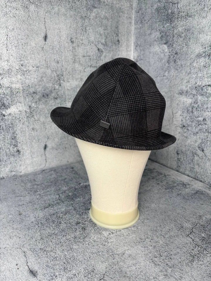 Sombrero para Hombres Armani Collezioni Talla 59 Negro Lana Exterior Fieltro Fedora Hat Foto 2 de 4