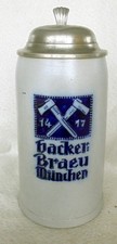 Humpen Bierkrug Brauereikrug Hacker-Bräu München Maßkrug Krug Zinn Sammelkrüge