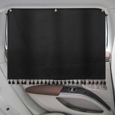 Car Window Shades with Tassels, 2pcs Sun for Side Windows black