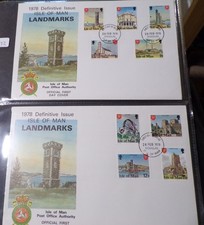 GB QEII FDC x 2. Isle of Man Landmarks 1978 (472)