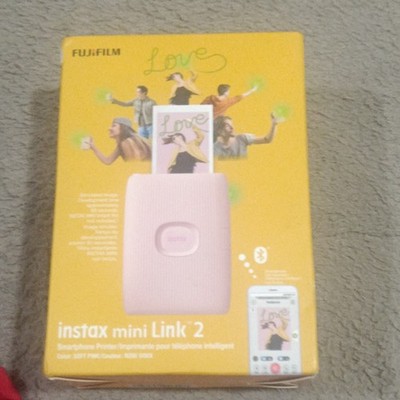 Fujifilm Instax Mini Link 2 Mobile Printer, Bluetooth, Dye Sub, Soft Pink