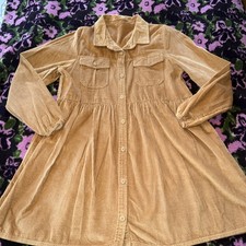 American Eagle Outfitters Corduroy camel brown tan babydoll dress size Medium M