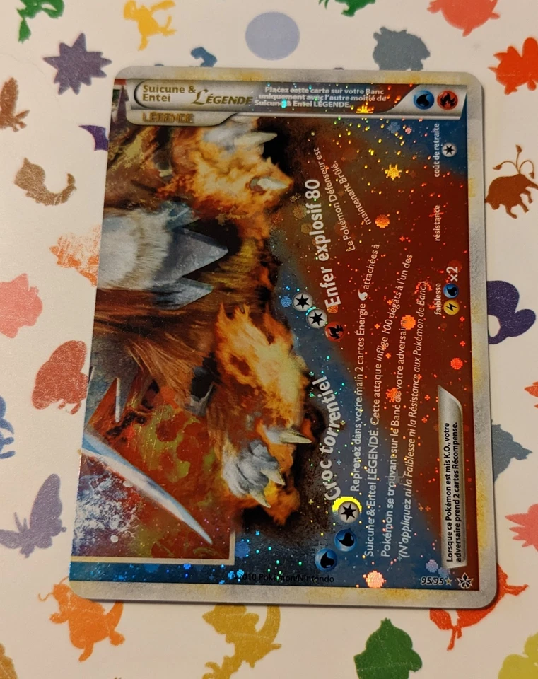 Pokemon TCG Suicune & Entei Legend (Bottom) 95/95 *FRENCH* Unleashed Holo 2010 - Image 3 of 4