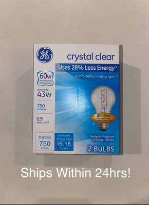 #ad #ad GE Crystal Clear 60W Uses 43W A19 Bulbs 2 Bulbs $18.00