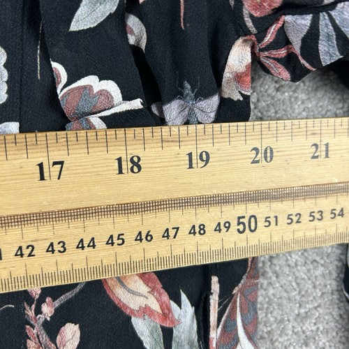 Blue Illusion Dress Size M Floral Maxi Long Sleeve Flowy Evening Cocktail Summer - Picture 6 of 12