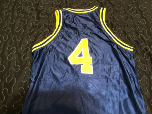 Vtg Starter CHRIS WEBBER #4 Michigan Wolverines Jersey Mens sz 46 Medium M Blue - Picture 8 of 11