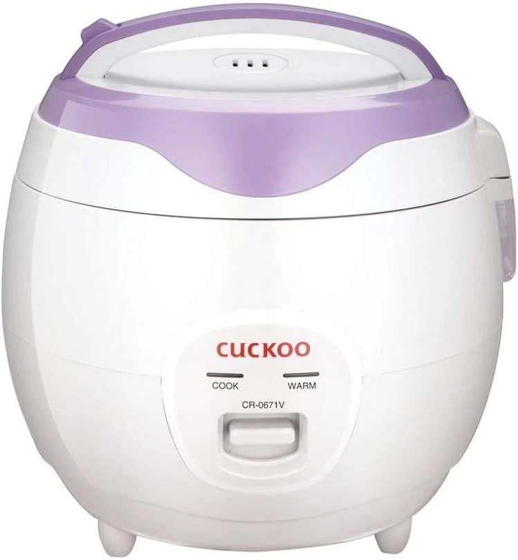 Cuckoo - CR-0671V Basic Electric Small Rice Cooker & Warmer, 6 cups - White/Purple - Thumbnail 5