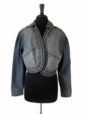 Denim Cowboy Jacket Seashell Embroidered Curved Hem Size 1x