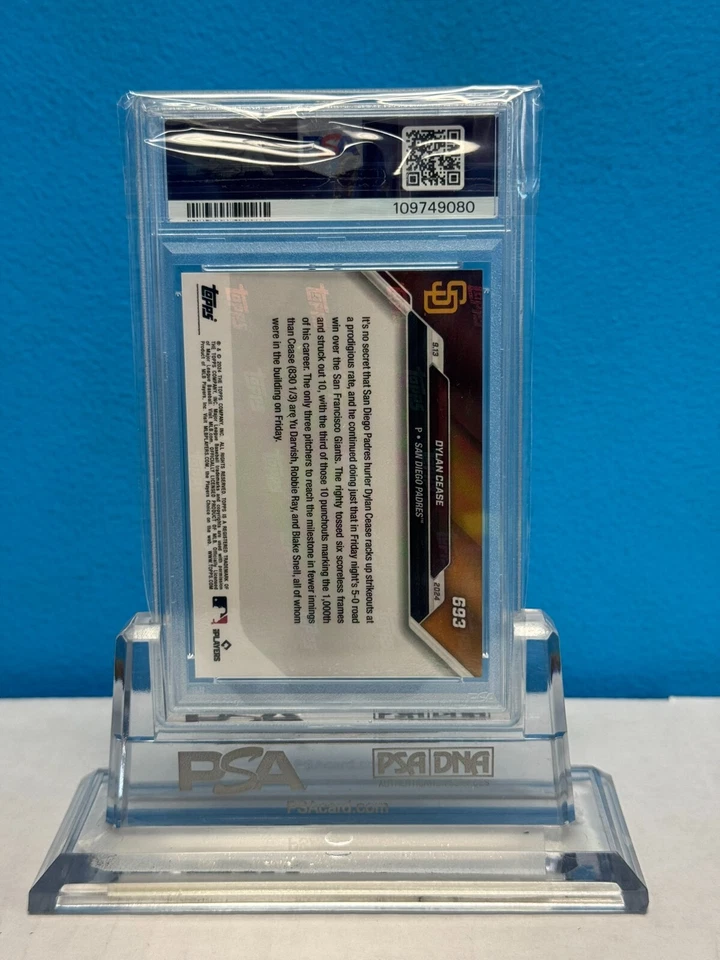 2024 Topps Now Dylan Cease Blue /49 #693 PSA 10 - Image 2 of 2