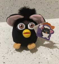 Vintage tiger 1999 Black Furby Talking Keychain NWT Works