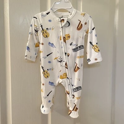 Angel Dear Jazz Band 2-Way Zipper Footie Bamboo Instruments Size Newborn NWT - Image 1 of 4