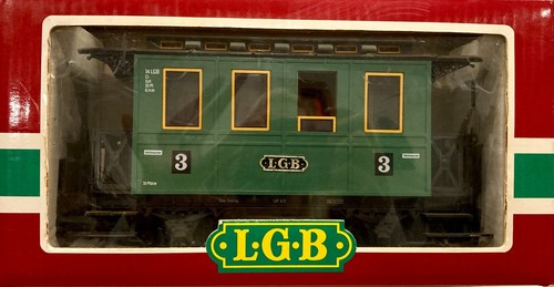 LGB 3010 Carrozza Verde 3° Classe, Articolo da Collezione VINTAGE IN SCATOLA - Germania