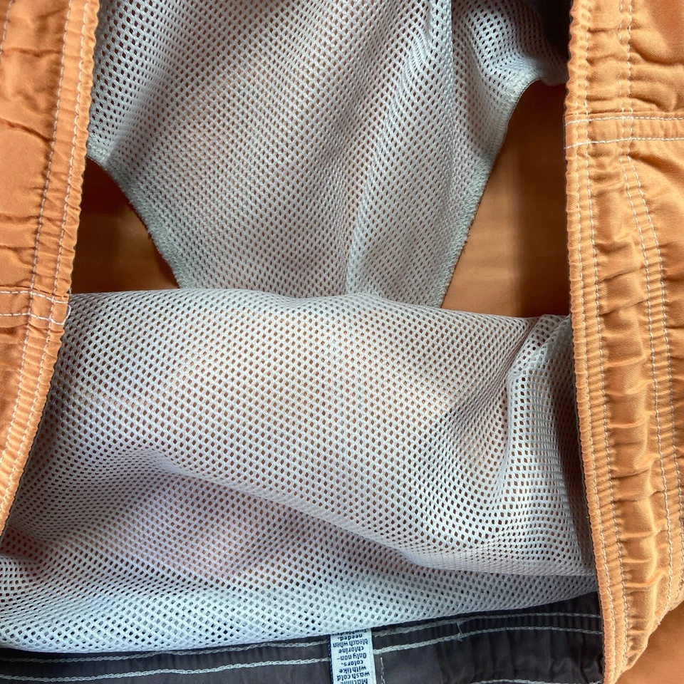 Croft & Barrow Men's Orange Drawstring Inside Pocket Lined Swim Trunks Size L - Image 2 of 4