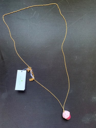 Kate Spade Necklace Cupcake Pink /gold Tone NWT - Picture 2 of 5